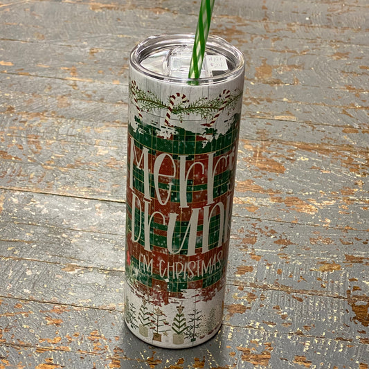 Christmas Holiday Merry Drunk I'm Christmas Tall Skinny Tumbler
