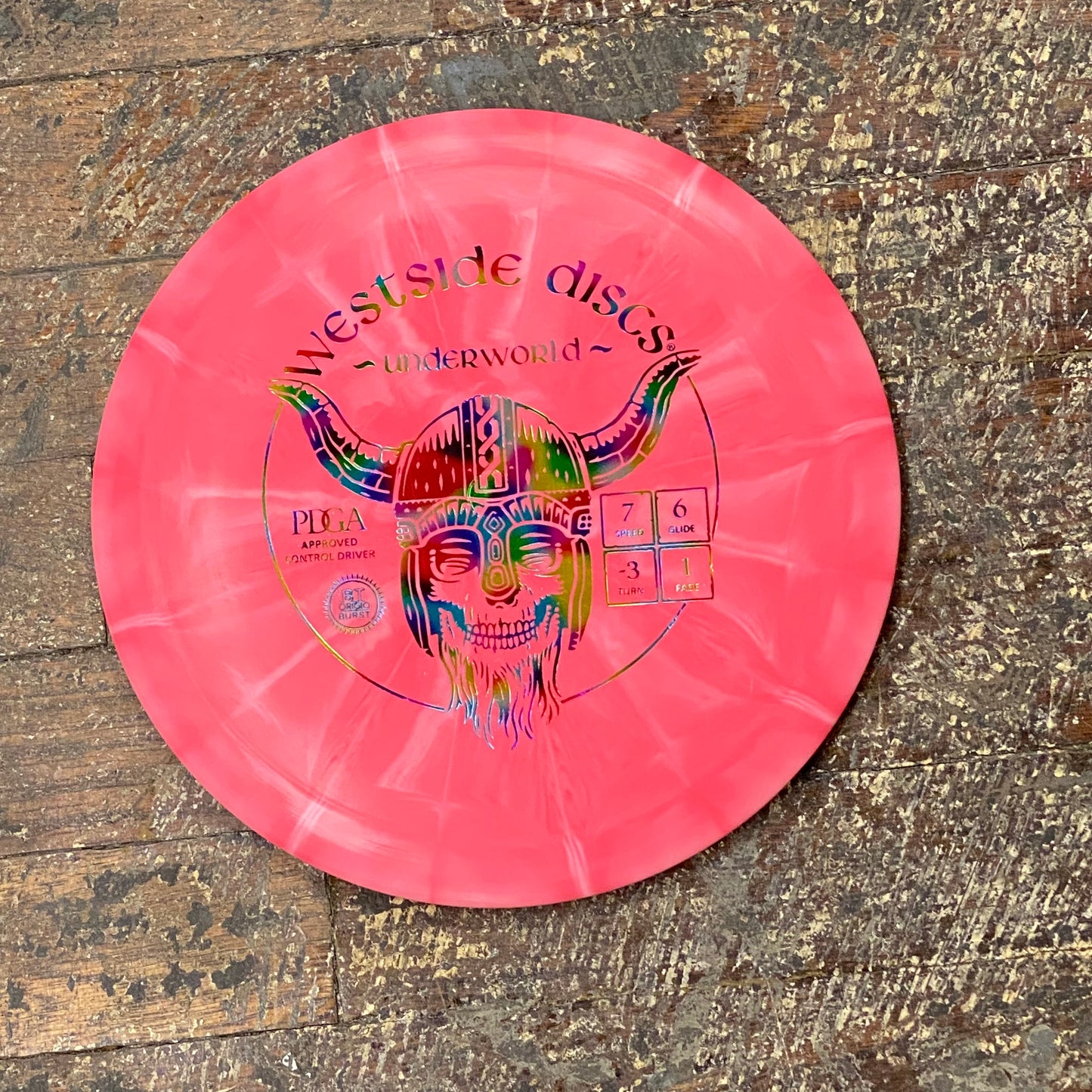 Disc Golf Control Driver Underworld Westside Disc Origio Burst Red