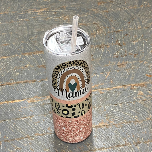 Mama Rainbow Animal Print Tall Skinny Tumbler