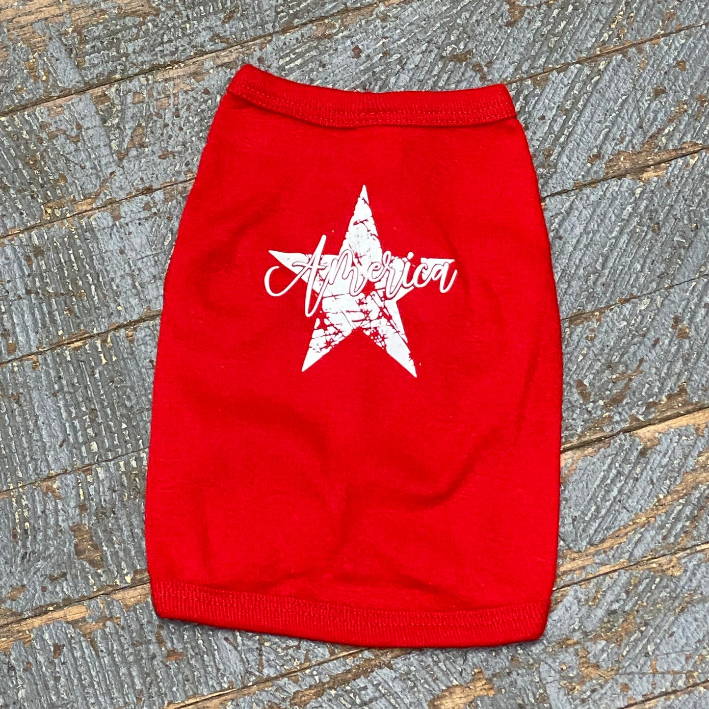 American Star Red Dog Pet T-Shirt Doggie Skins Tank Apparel