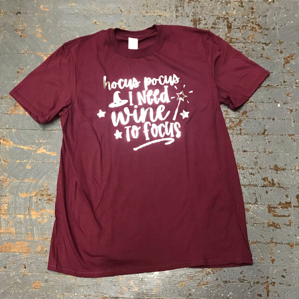 Hocus Pocus Wine to Focus Graphic Designer Short Sleeve T-Shirt
