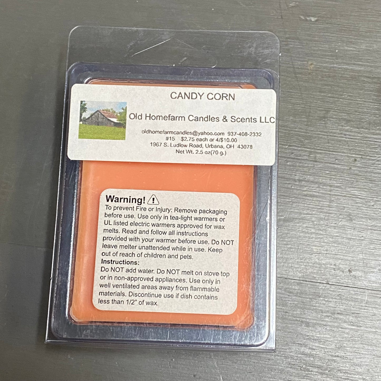 Candy Corn Old Homefarm Melt Bar Soy Candle