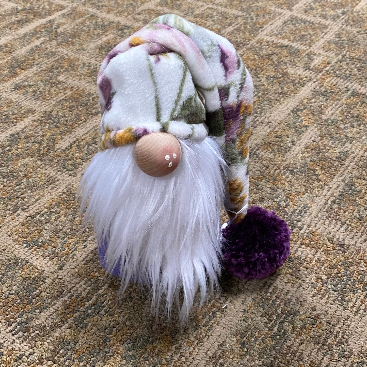 Gnome Holiday Floral Purple Violet Garden Medium