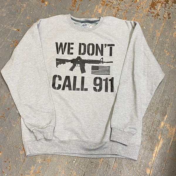 We Don't Call 911 Graphic Designer Long Sleeve Crew Neck Sweatshirt