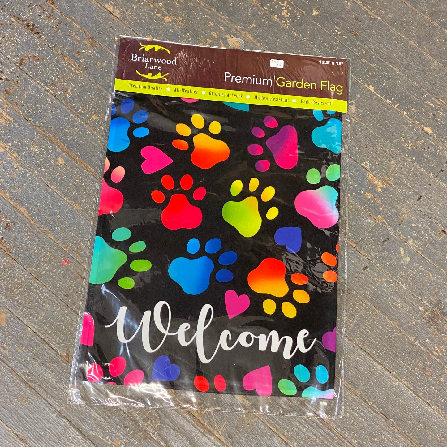 Rainbow Pawprints Garden Flag