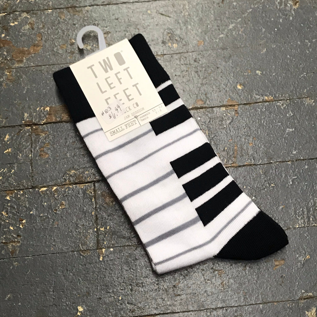 Jam Session Piano Keys Two Left Feet Pair Socks