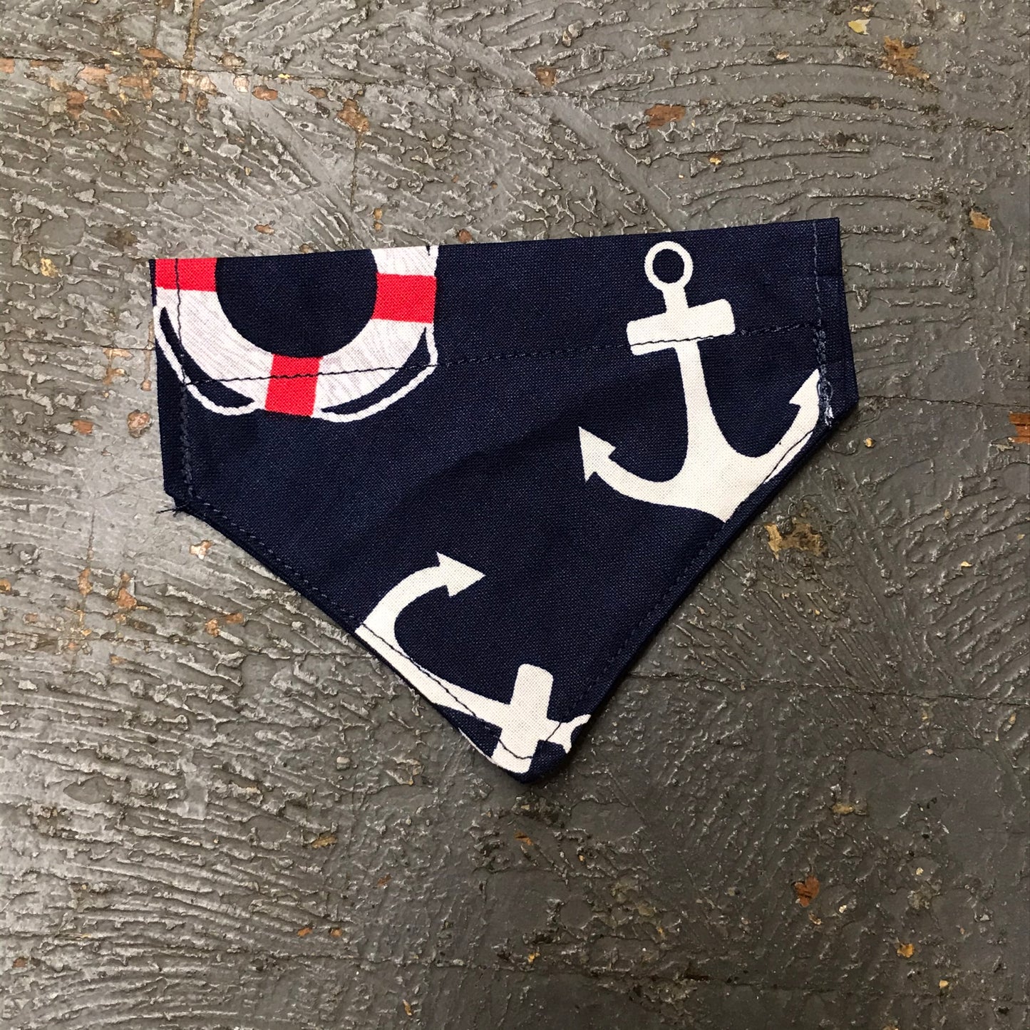 Nautical Anchor Ring Buoy Dog Collar Pet Bandanna Neck Scarf