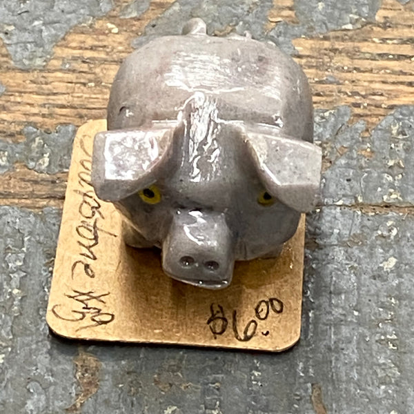 Soapstone Miniature Animal Figurine Pig