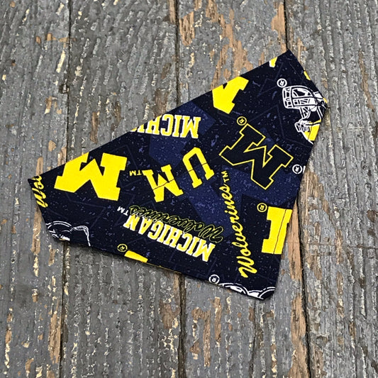 Michigan Wolverines Dog Collar Pet Bandanna Neck Scarf X-Small