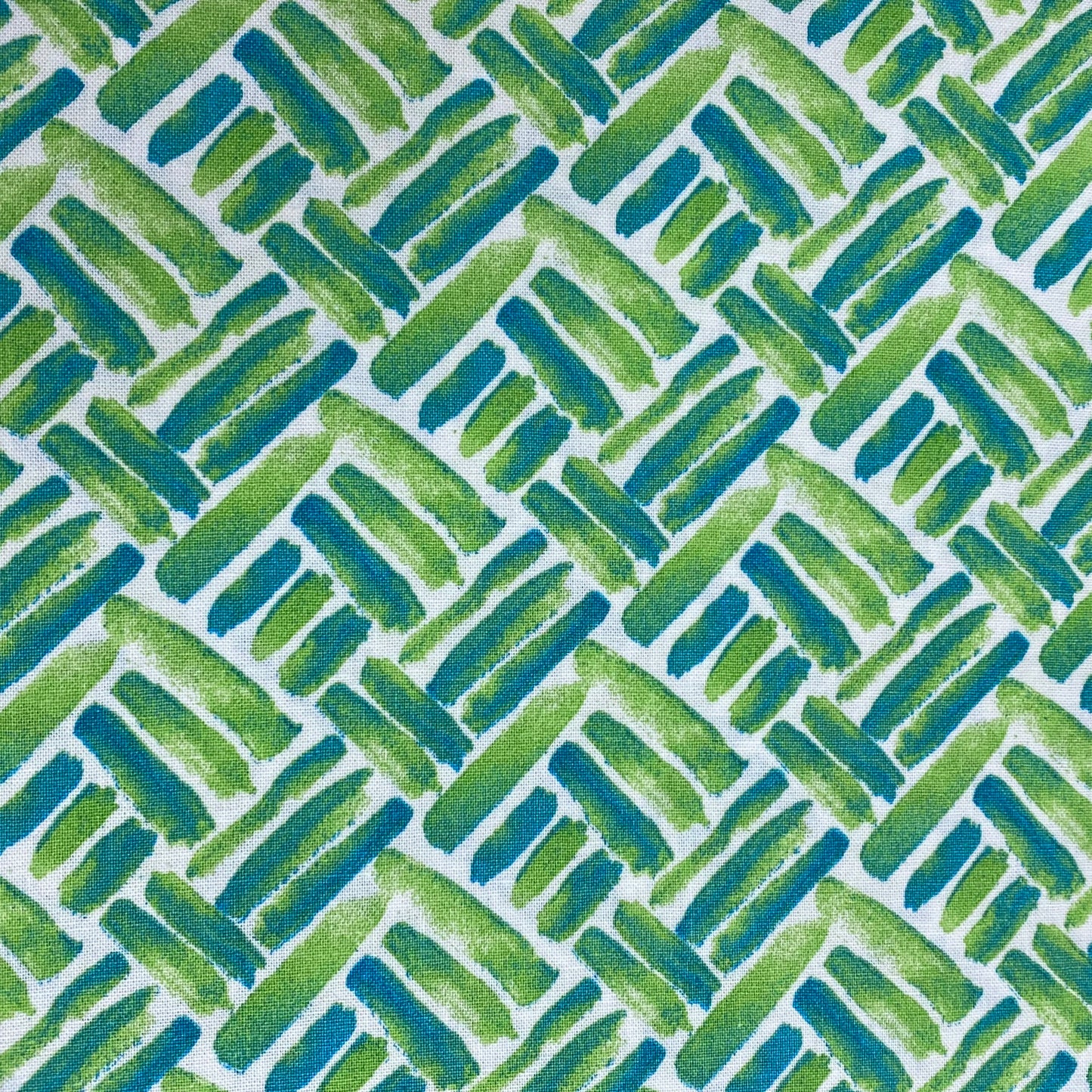 Keepsake Calico Quilt Fabric by the Yard Cotton Cloth Material Green Blue Brushstroke Patch