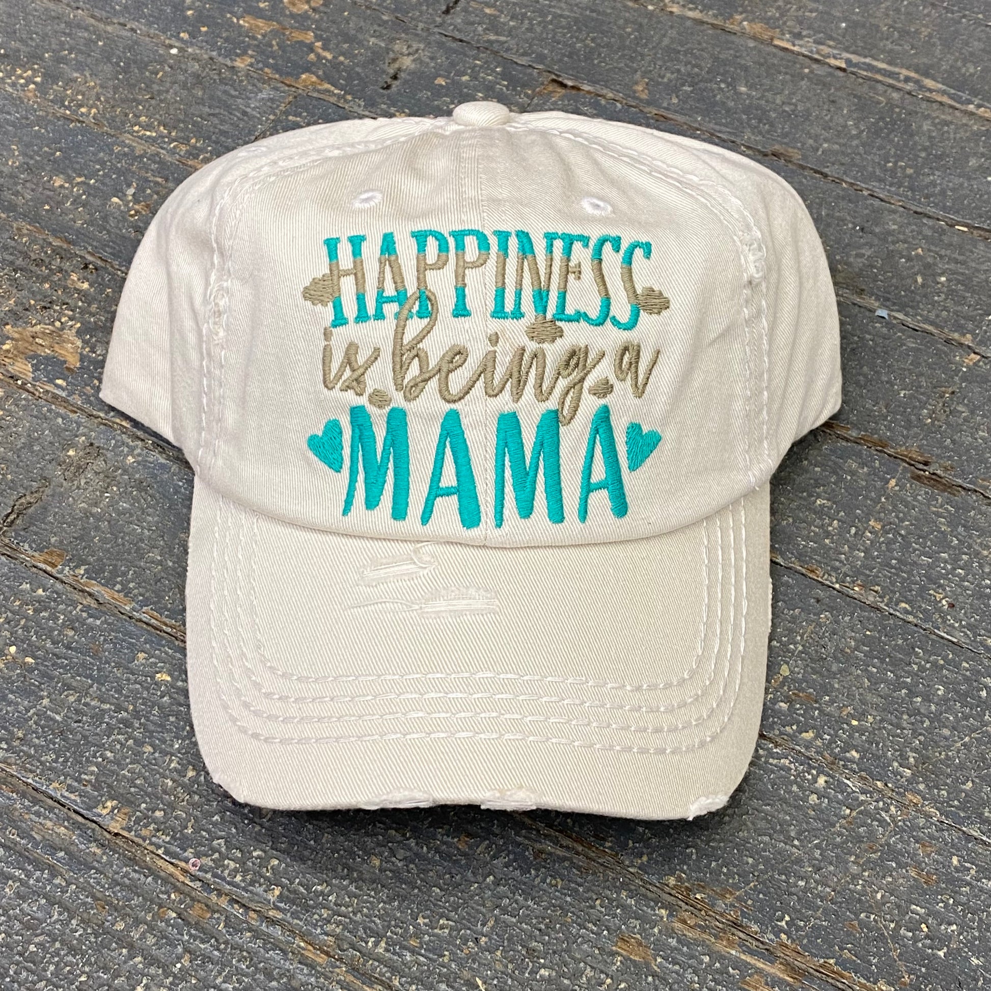 Happiness Being Mama Rugged Khaki Embroidered Ball Cap