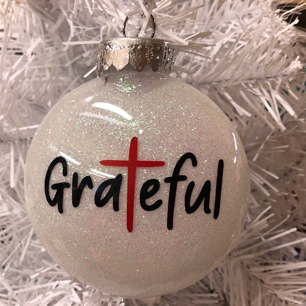 Holiday Christmas Tree Ornament Grateful