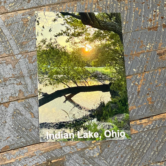 Indian Lake Post Card Moundwood Water Sunset Indian Lake Ohio