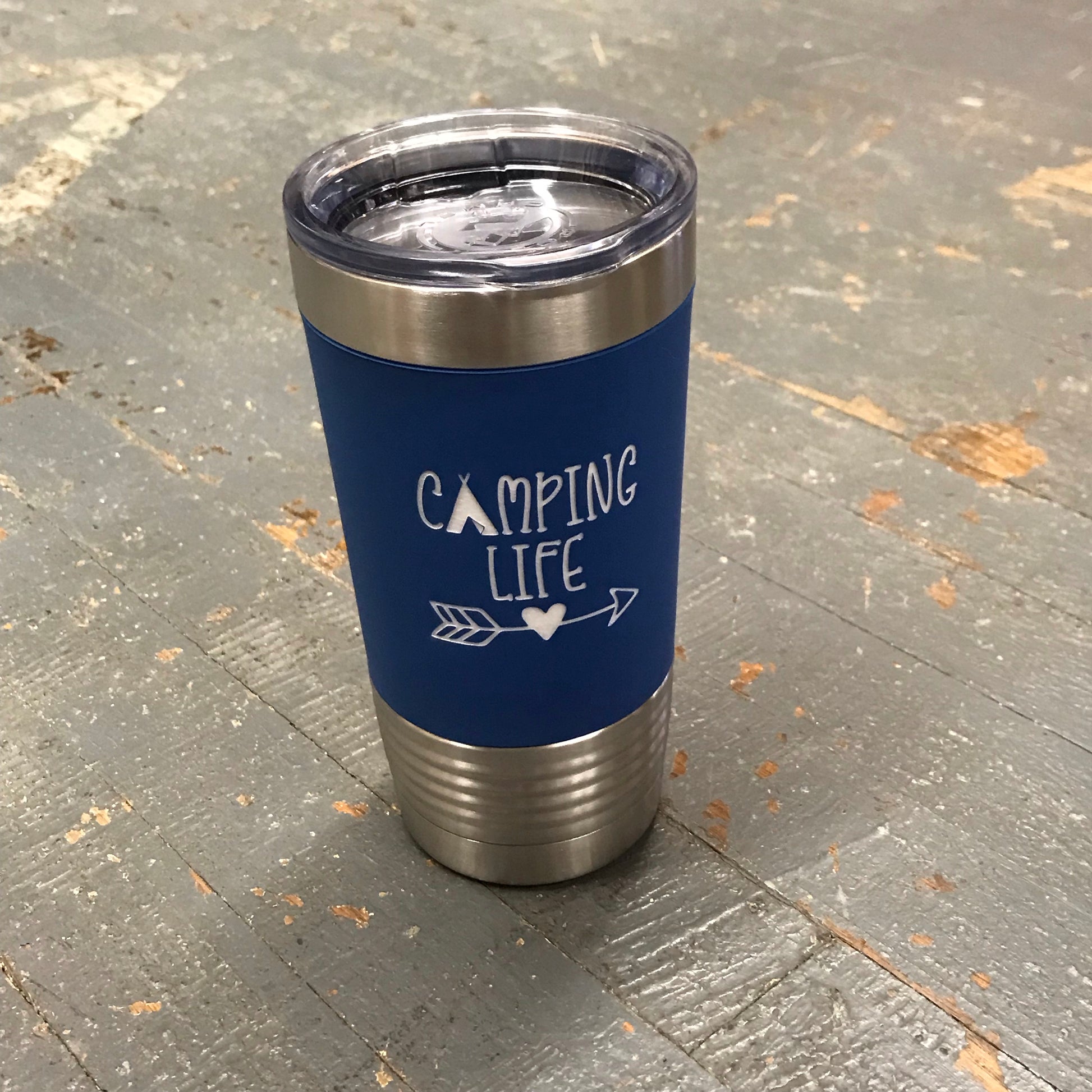 Camping Life Stainless Steel 20oz Wine Beverage Drink Travel Tumbler Royal Blue