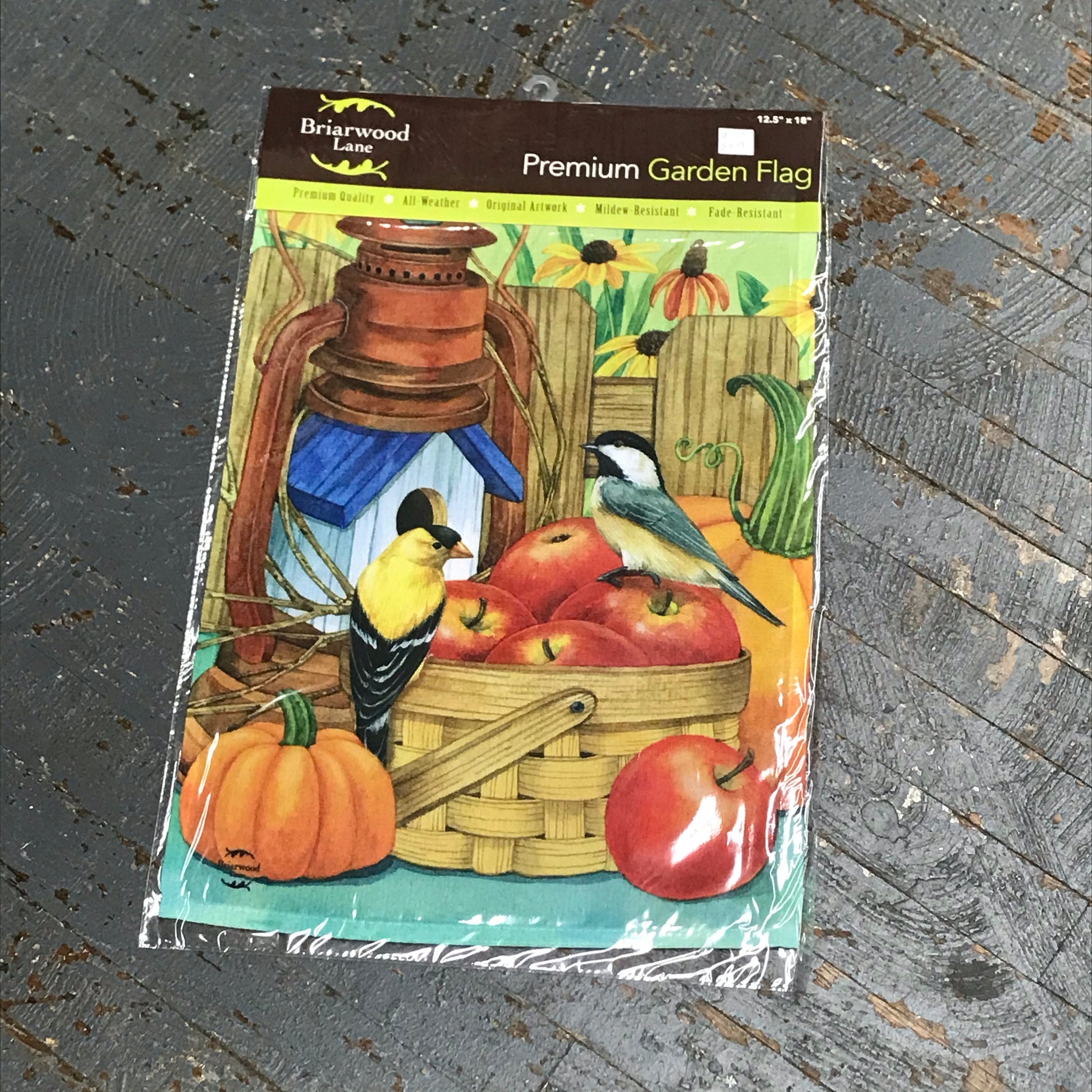 Autumn Display Birds Apple Basket Garden Flag