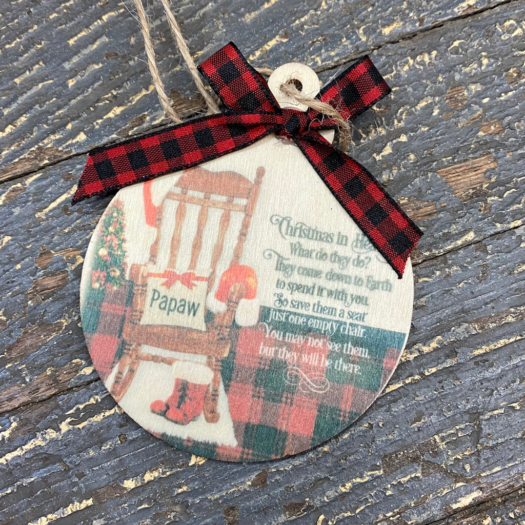 Christmas in Heaven Pull Up Chair Papaw Ornament