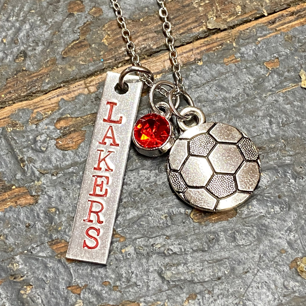 Lakers Soccer Custom Stamped Pendant Charm Necklace