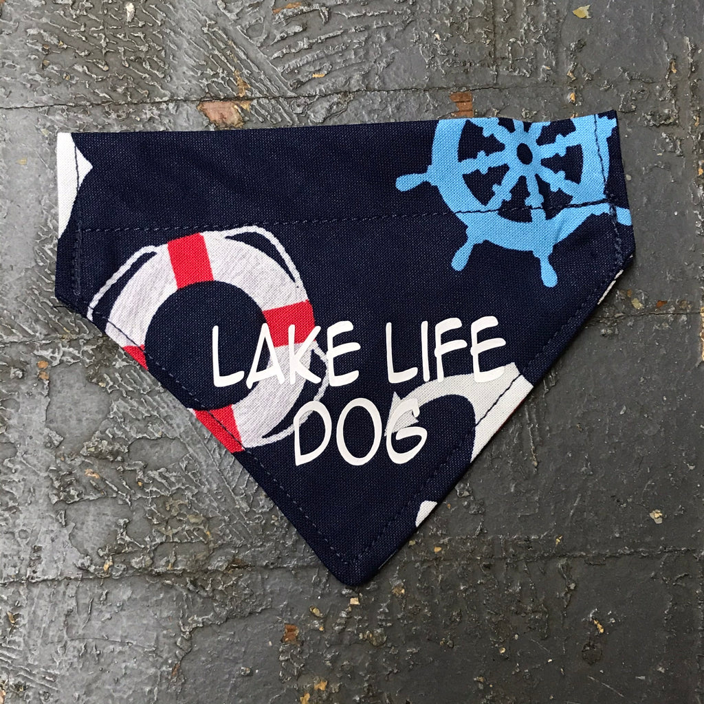 Lake Life Dog Nautical Ring Buoy Dog Collar Pet Bandanna Neck Scarf
