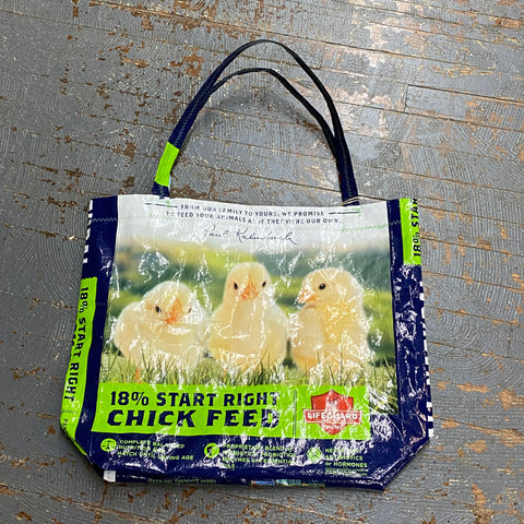 Upcycled Tote Purse Feed Bag Handmade Medium Kalmbach Chick Handle Bag