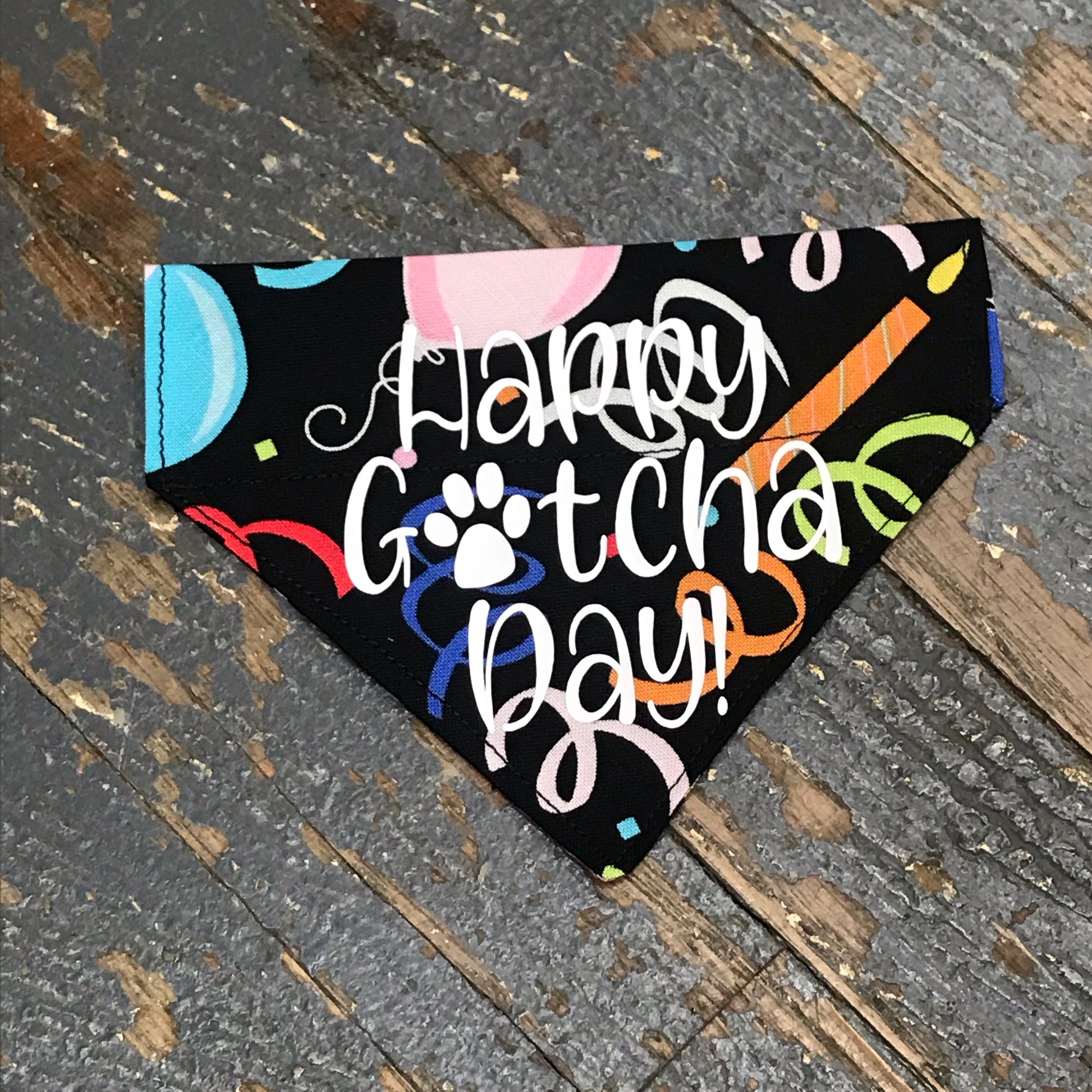 Happy Gotcha Day Birthday Dog Collar Pet Bandanna Neck Scarf XSmall