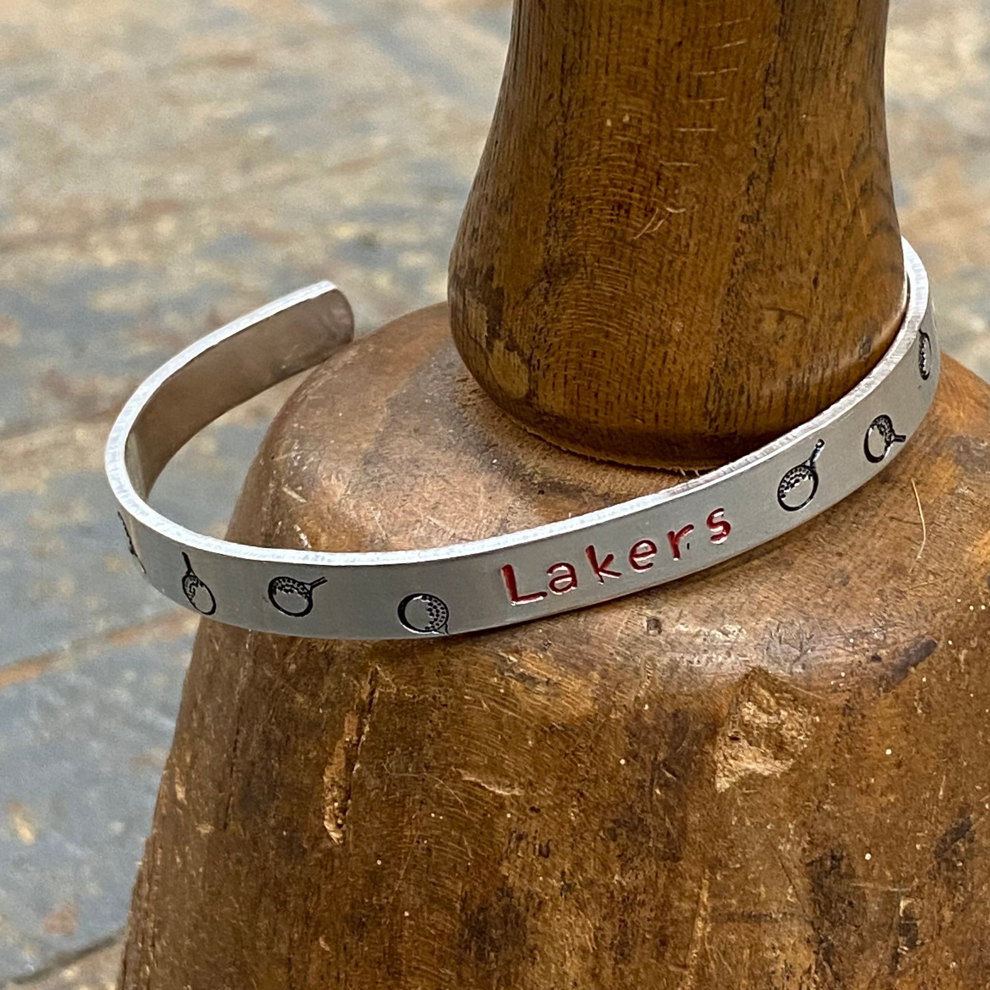 Indian Lake Lakers Golf Custom Stamped Cuff Bracelet