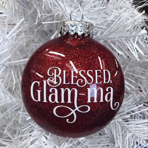 Holiday Christmas Tree Ornament Blessed Glam-ma