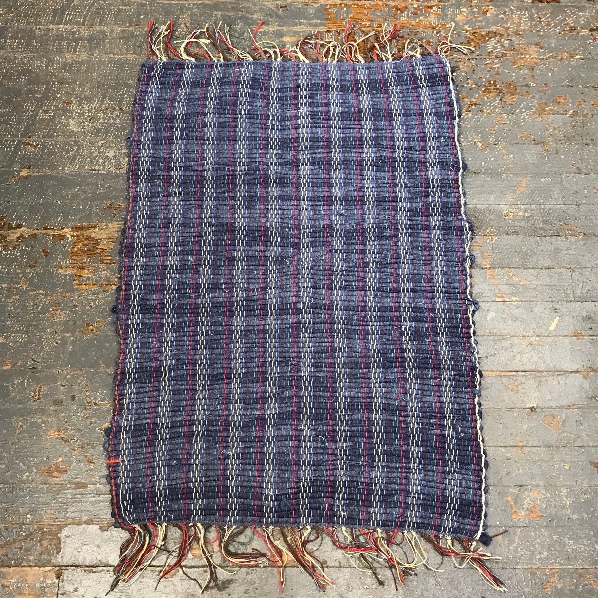 #210 Night Rainbow Rag Weaved Table Runner Rug by Morgan