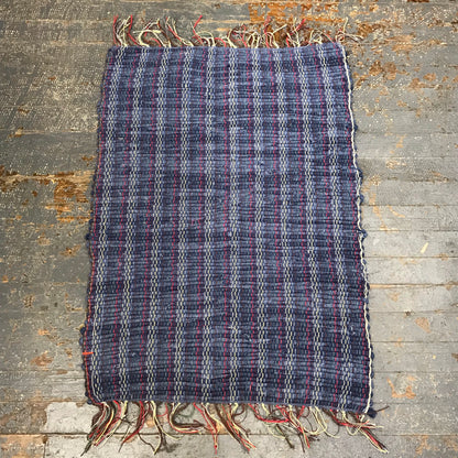 #210 Night Rainbow Rag Weaved Table Runner Rug by Morgan