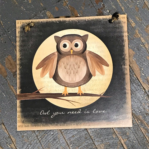 Penny Lane Owl You Need Is Love Wall Sign Door Wreath