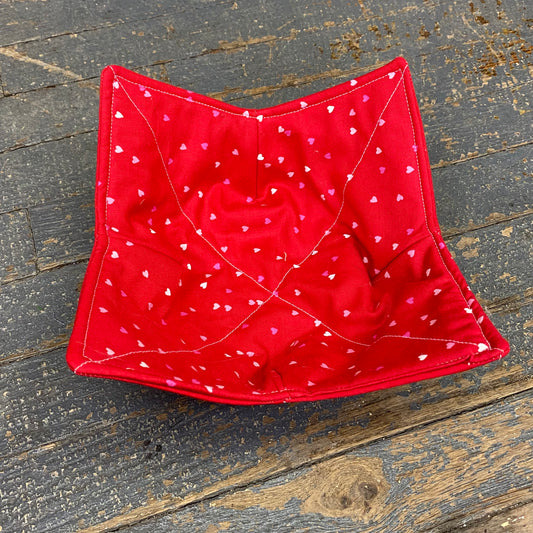 Handmade Fabric Cloth Microwave Bowl Coozie Hot Cold Pad Holder Hearts