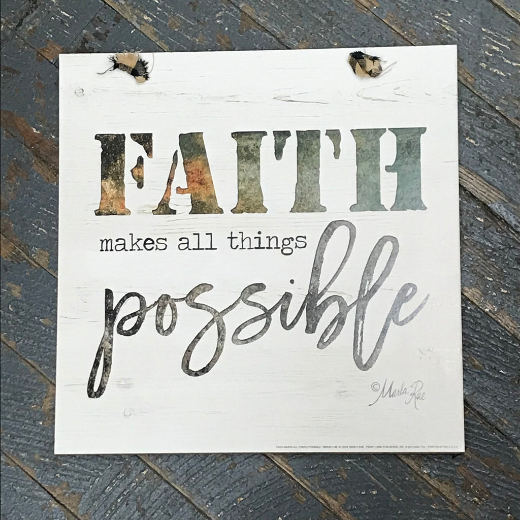 Penny Lane Faith Makes All Things Possible Wall Sign Door Wreath