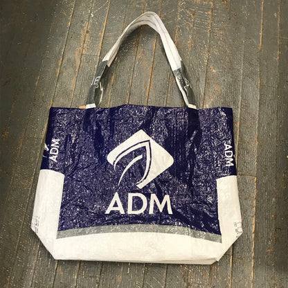 Upcycled Tote Purse Feed Bag Handmade Large ADM Seed Handle Bag