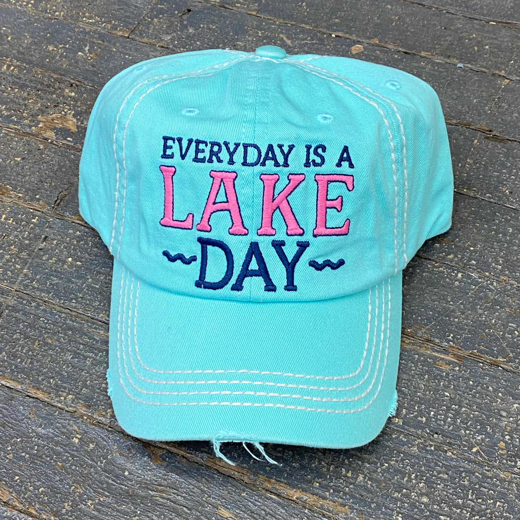 Everyday Lake Day Rugged Teal Embroidered Ball Cap