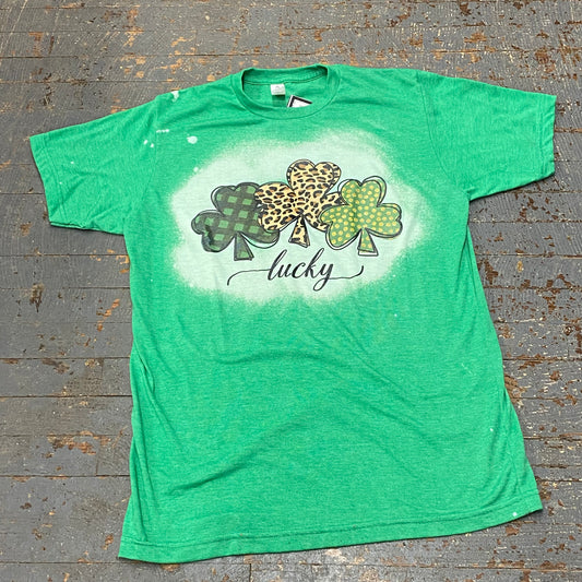 Lucky Shamrock Clover Trio Graphic Designer Short Sleeve T-Shirt