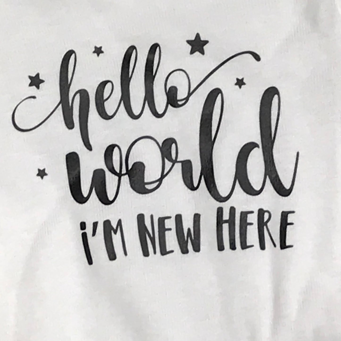 Hello World New Here Personalized Onesie Bodysuit One Piece Newborn Infant Toddler Outfit