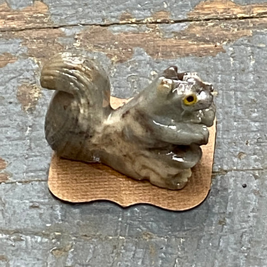 Soapstone Miniature Animal Figurine Squirrel