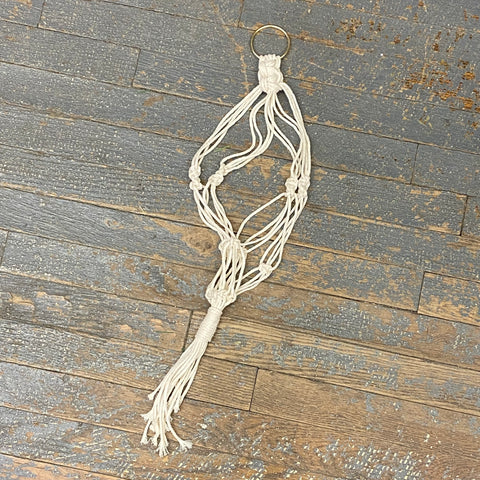 Macrame Wall Hanger Plant Holder Knot Braid One Pot Off White #1012