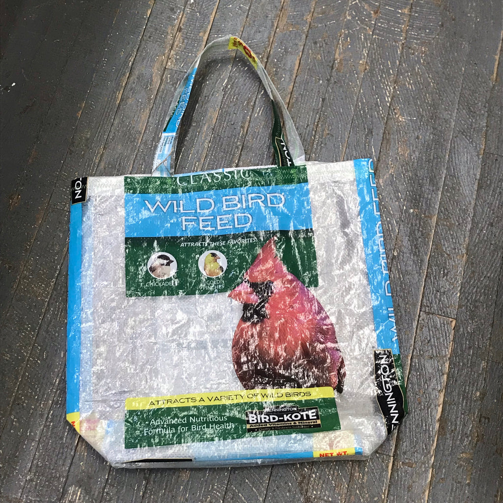 Upcycled Tote Purse Feed Bag Handmade Large Wild Bird Seed Handle Bag