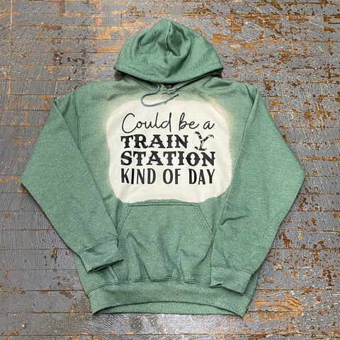 Train Station Kind of Day Yellowstone Bleached Graphic Designer Long Sleeve Sweatshirt Hoody