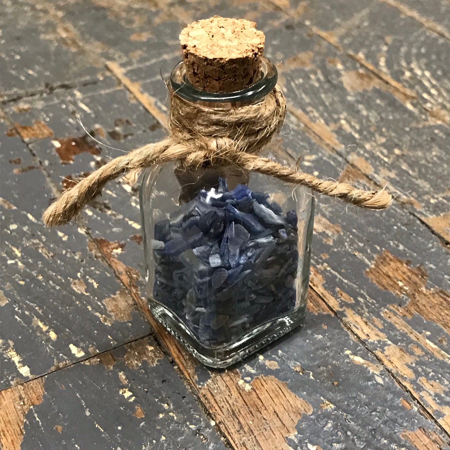 Bottle of Semiprecious Natural Gemstone Wishes Kyanite