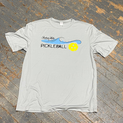 Indian Lake Pickleball Short Sleeve Shirt Grey Graphic Designer Tee