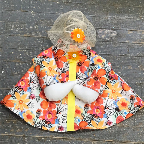 Goose Clothes Complete Holiday Goose Outfit Bright Flower Orange Yellow and Hat Costume