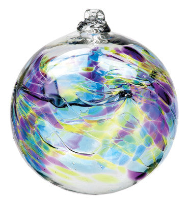 Hand Blown Glass Ornament Globe September Birthday Orb Ball by Kitras Art Glass